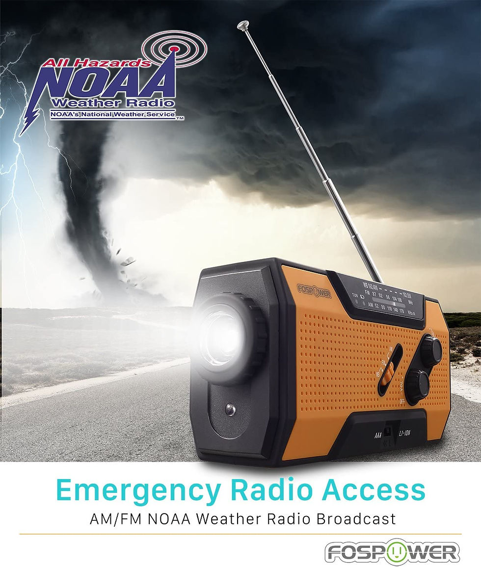Thumbnail: FosPower 2000mAh NOAA Emergency Weather Radio (Model A1) Portable Power Bank wi