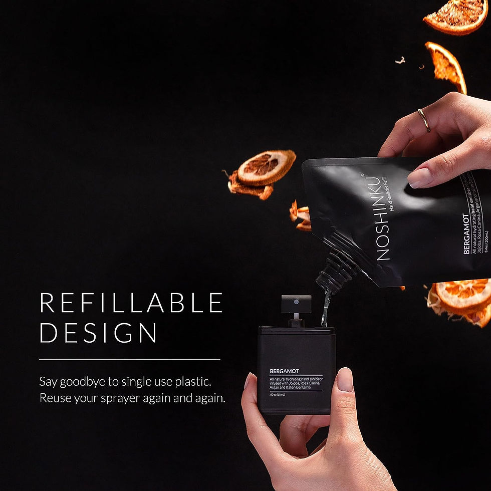 Thumbnail: 3-Pack Noshinku Scented Refillable Pocket Hand Sanitizer  | Organic Sanitizing 