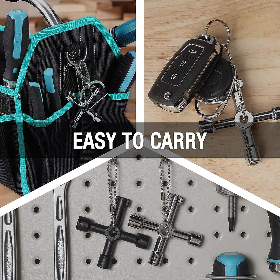 Thumbnail: DURATECH 4 Way Utilities Key, Multi-functional Water Key Set, 2-Pack, for Valve