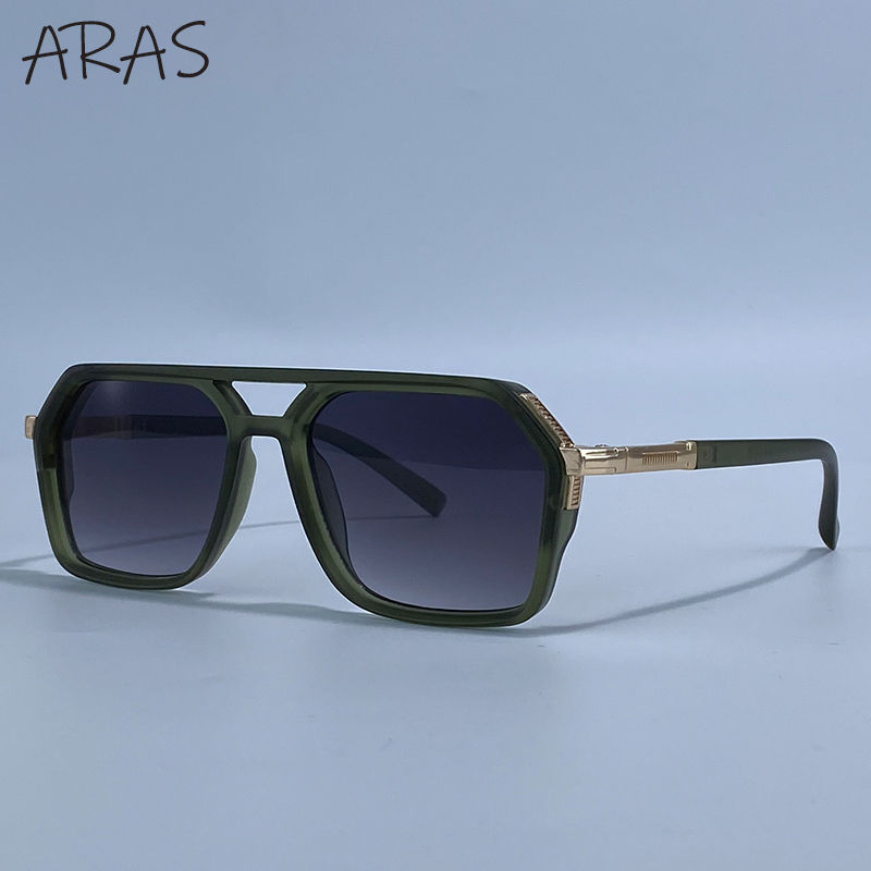 Miniatura: Vintage Steampunk Polarized Sunglasses Women Double Bridge Black 2026 Luxury Des