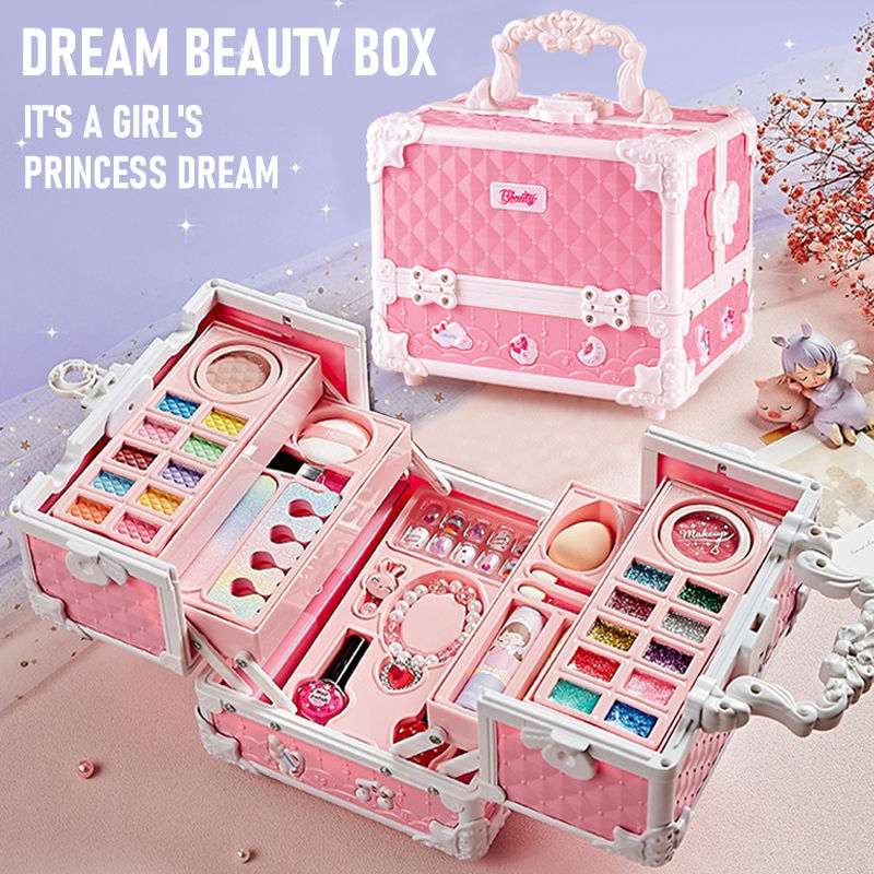 Kids Makeup Kit for Little Girls 49 Pcs Washable Makeup Kit Kids Real Girls Make