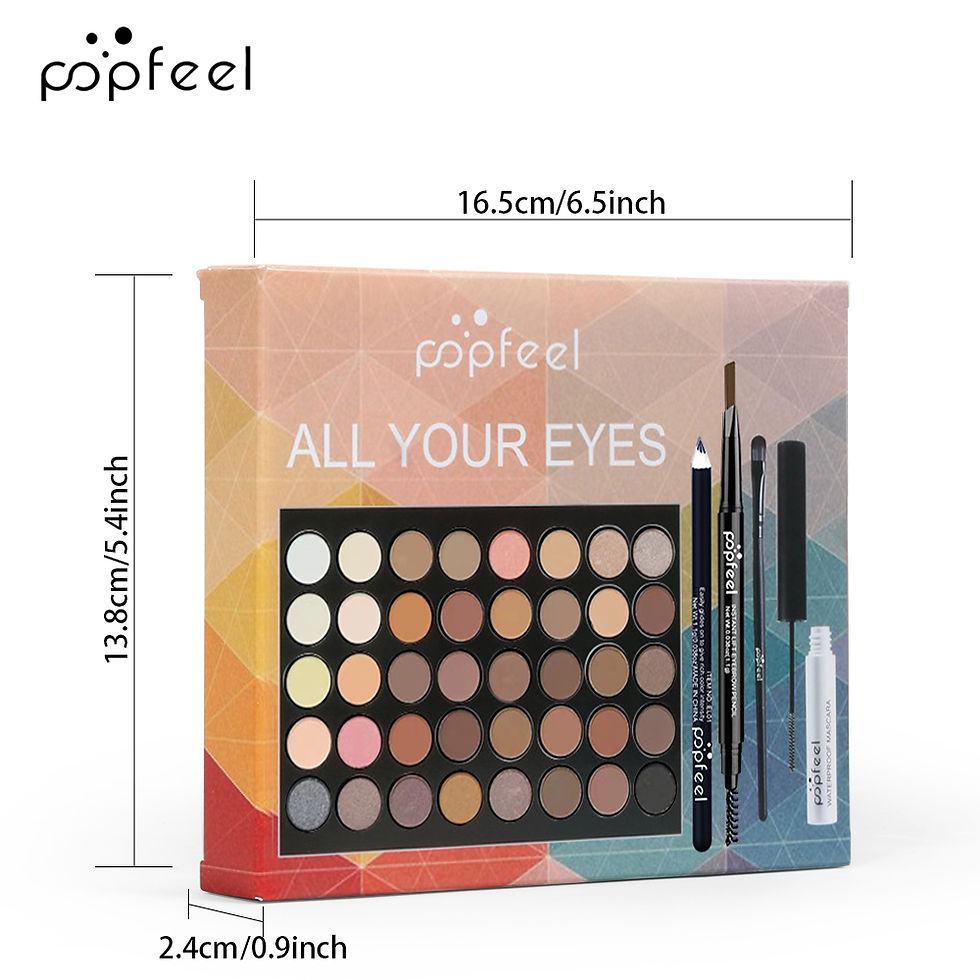Thumbnail: POPFEEL Eye Makeup Set, Eyeshadow Palette, Eyeliner, Mascara, Eyebrow Pencil, Ma