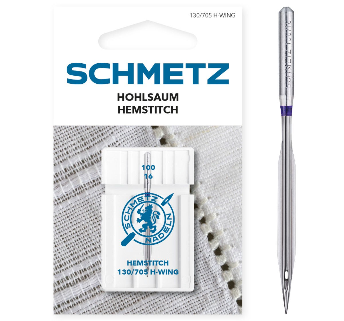 Домакински шевни игли - SCHMETZ HEMSTITCH - 130/705H-WING