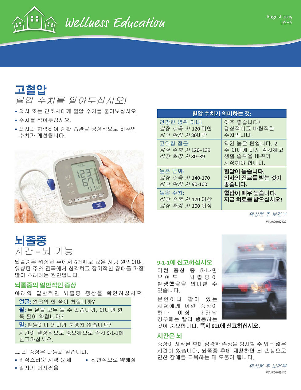 SAMPLES - Wellness Education Newsletter Service - WENS - Korean