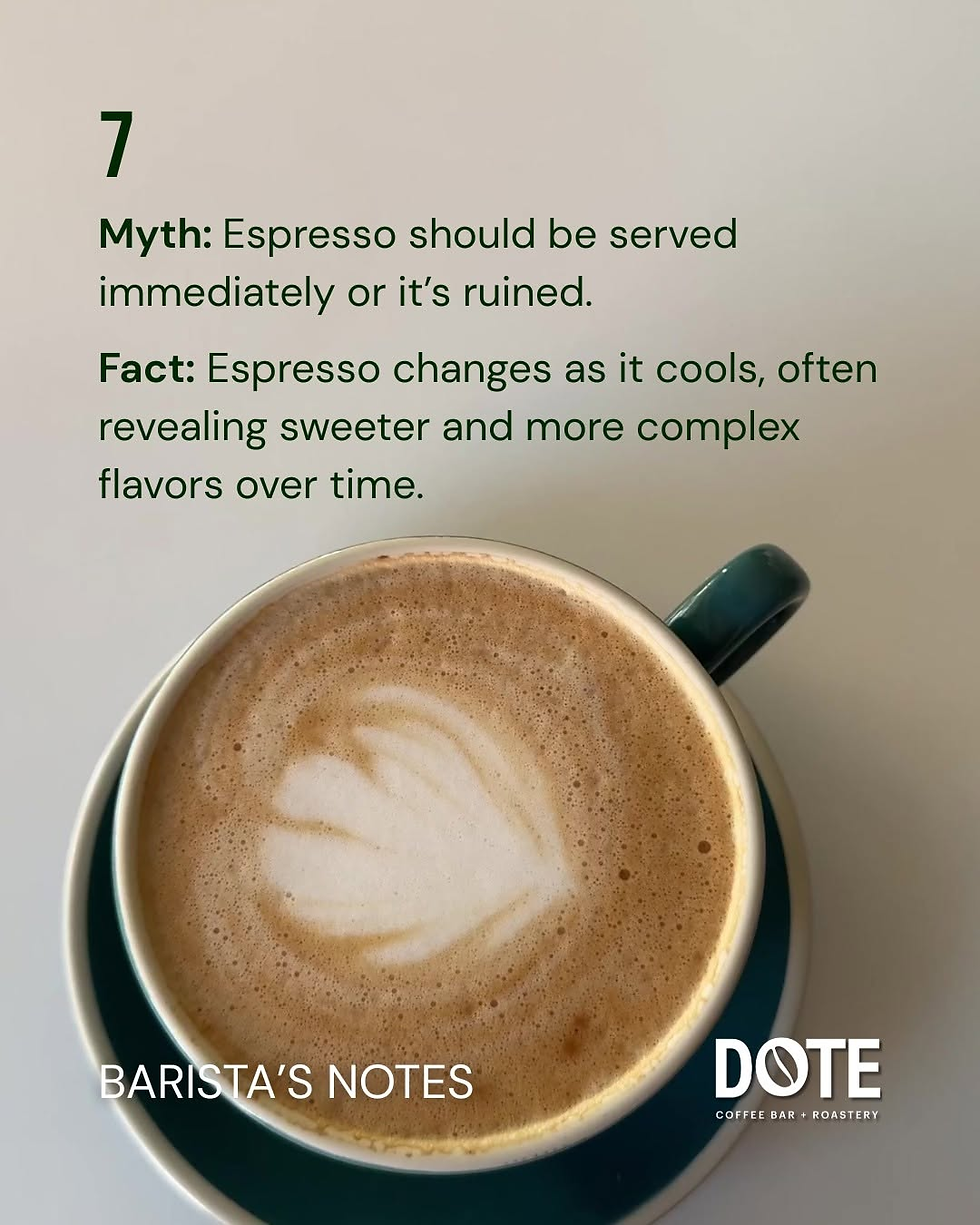 A picture discussing Espresso Myth vs Fact