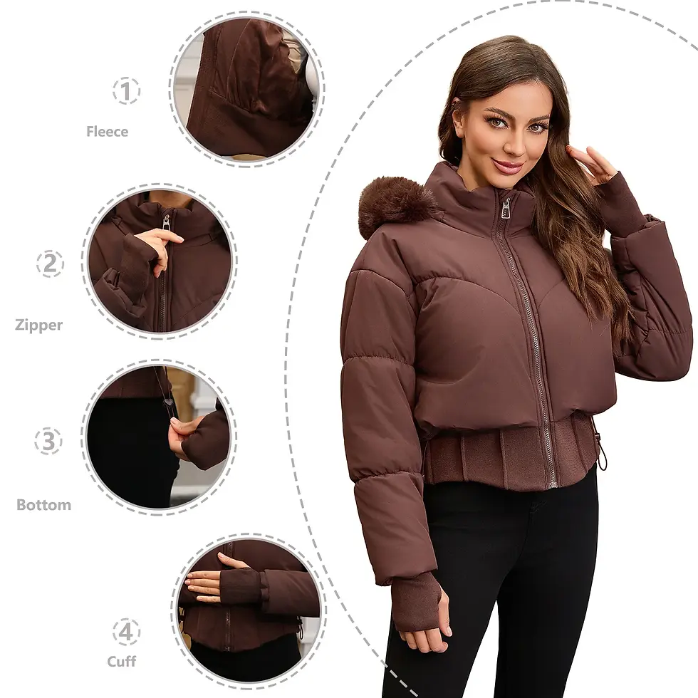 Miniatura: Thick Warm Women's Winter Down Jackets Coats Parkas Large Fur Collar Hood Woman