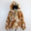 Thumbnail: New Winter Women Real Fox Fur Hooded Coat Thick Keep Warm 100% Natural Real Fox