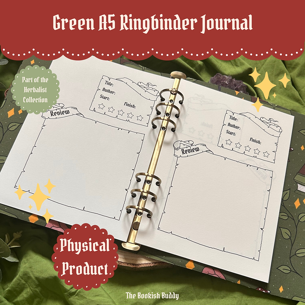 Thumbnail: The Herbalist Green Ring Binder Style Reading Journal // Physical Book Journal /