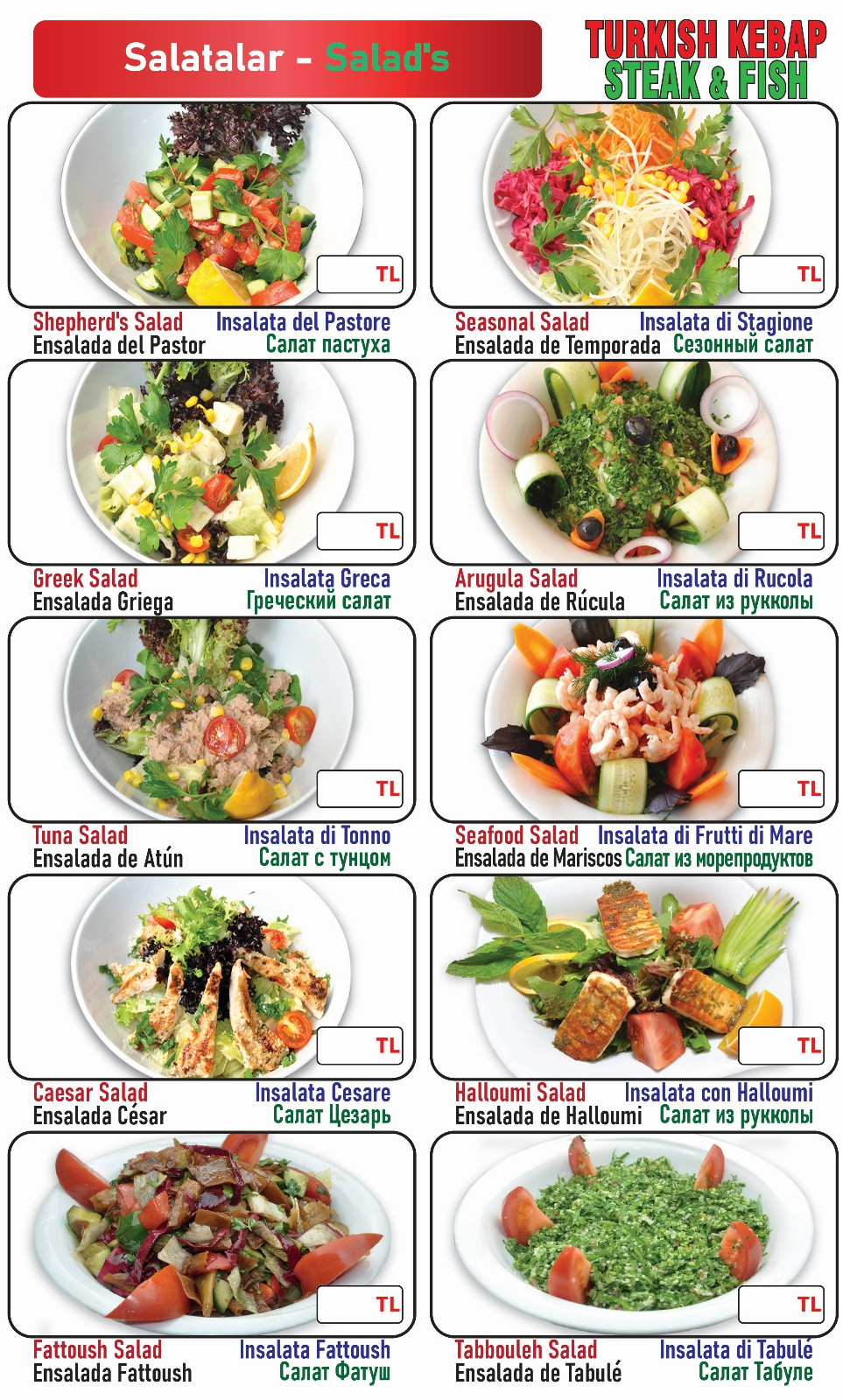  salata çeşitlerimiz