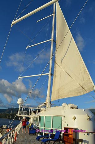 Sails on deck on the Wind Surf