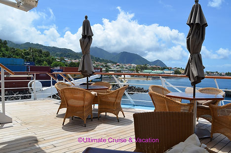 Windstar Wind Surf docked in Roseau, Dominica