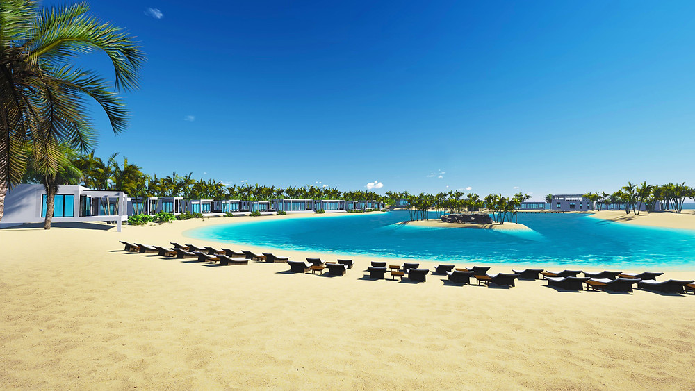 Lagoon area with Villas, Great Stirrup Cay