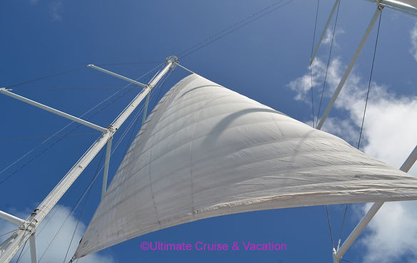 Billowing sail on a Windstar Cruise