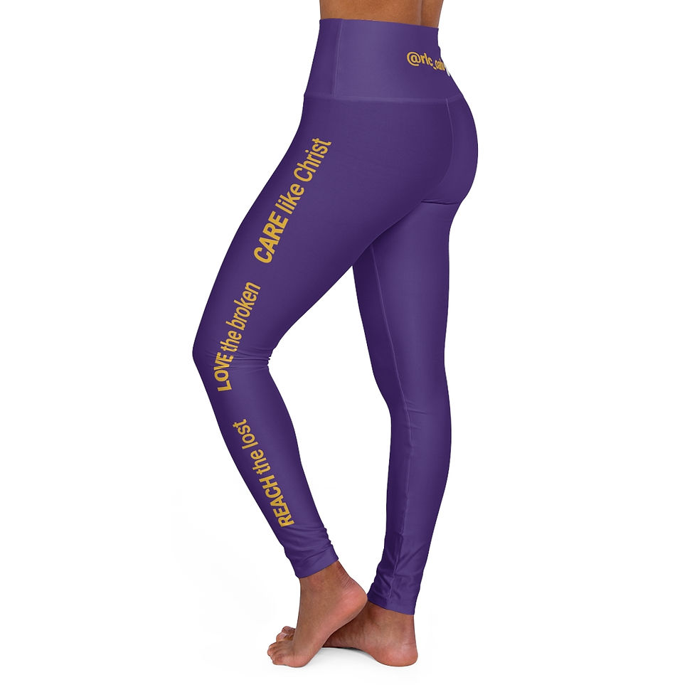 Thumbnail: Purple & Gold High Waisted Yoga Leggings (AOP)