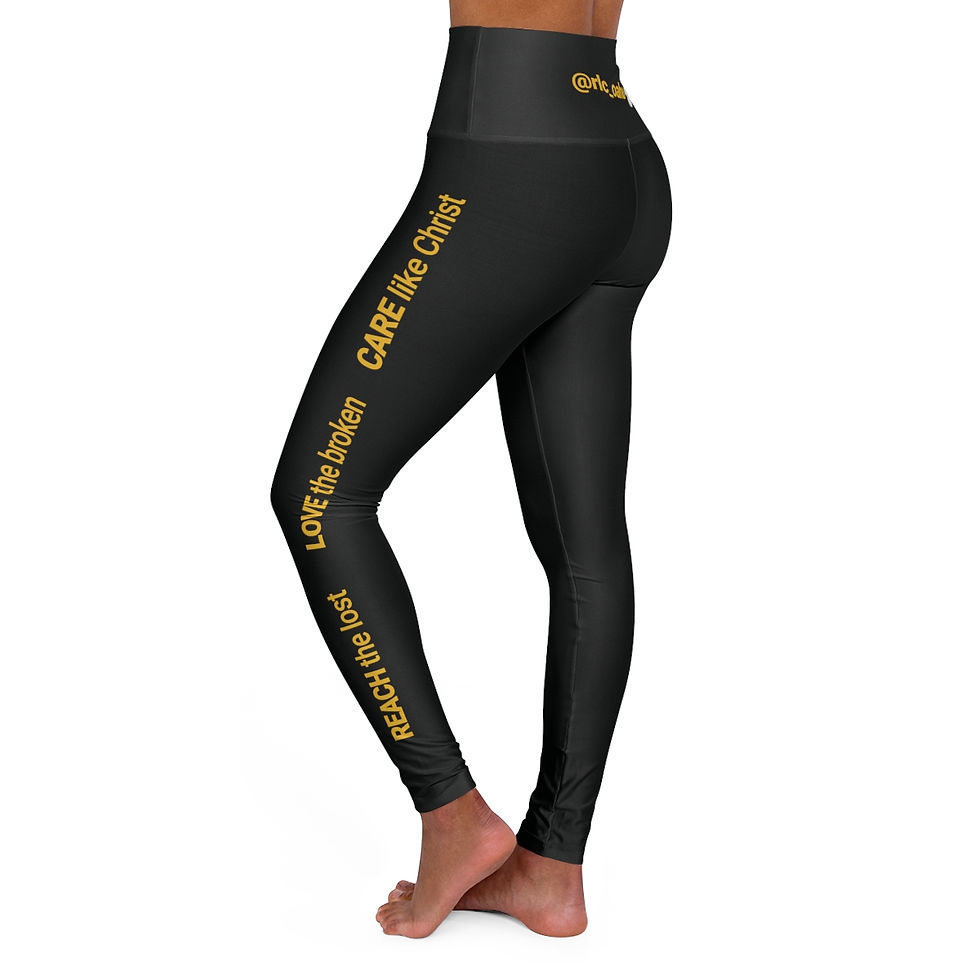 Thumbnail: Black & Gold High Waisted Yoga Leggings (AOP)