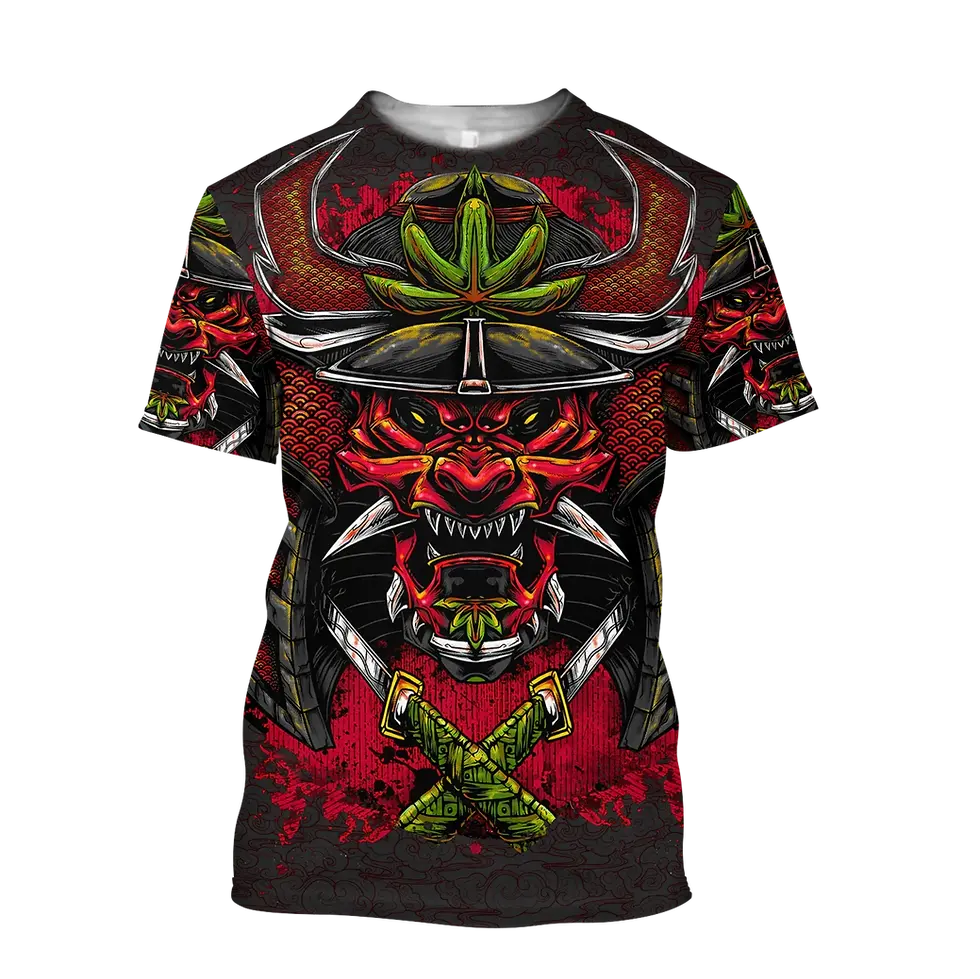 Thumbnail: Samurai Tattoo Carp Fishing 3D Printed Men T Shirt, Sleeve Unisex Tops TX-4