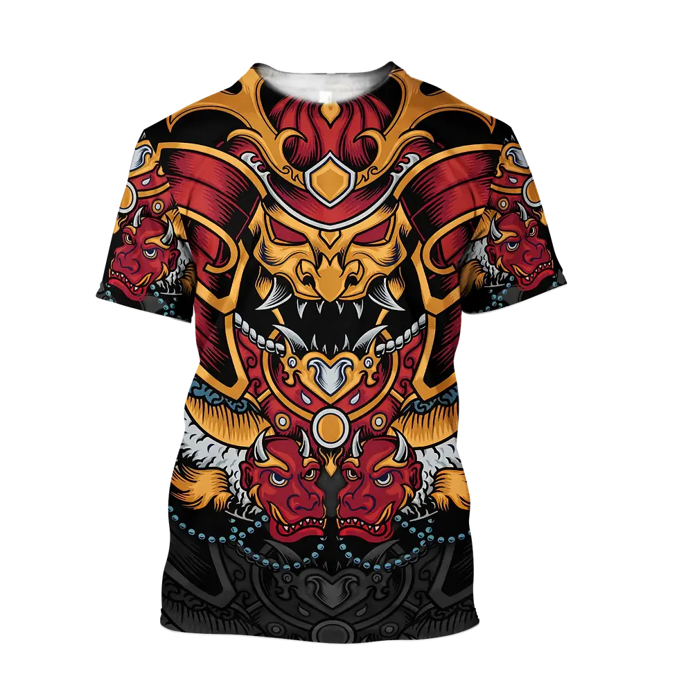 Thumbnail: Samurai Tattoo Carp Fishing 3D Printed Men T Shirt, Sleeve Unisex Tops TX-4