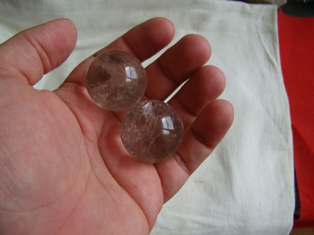 Thumbnail: Ebay0111 2 Smokey quartz spheres small