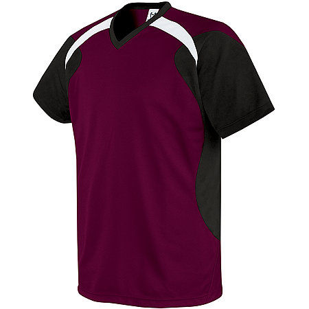 maroon/black/white
