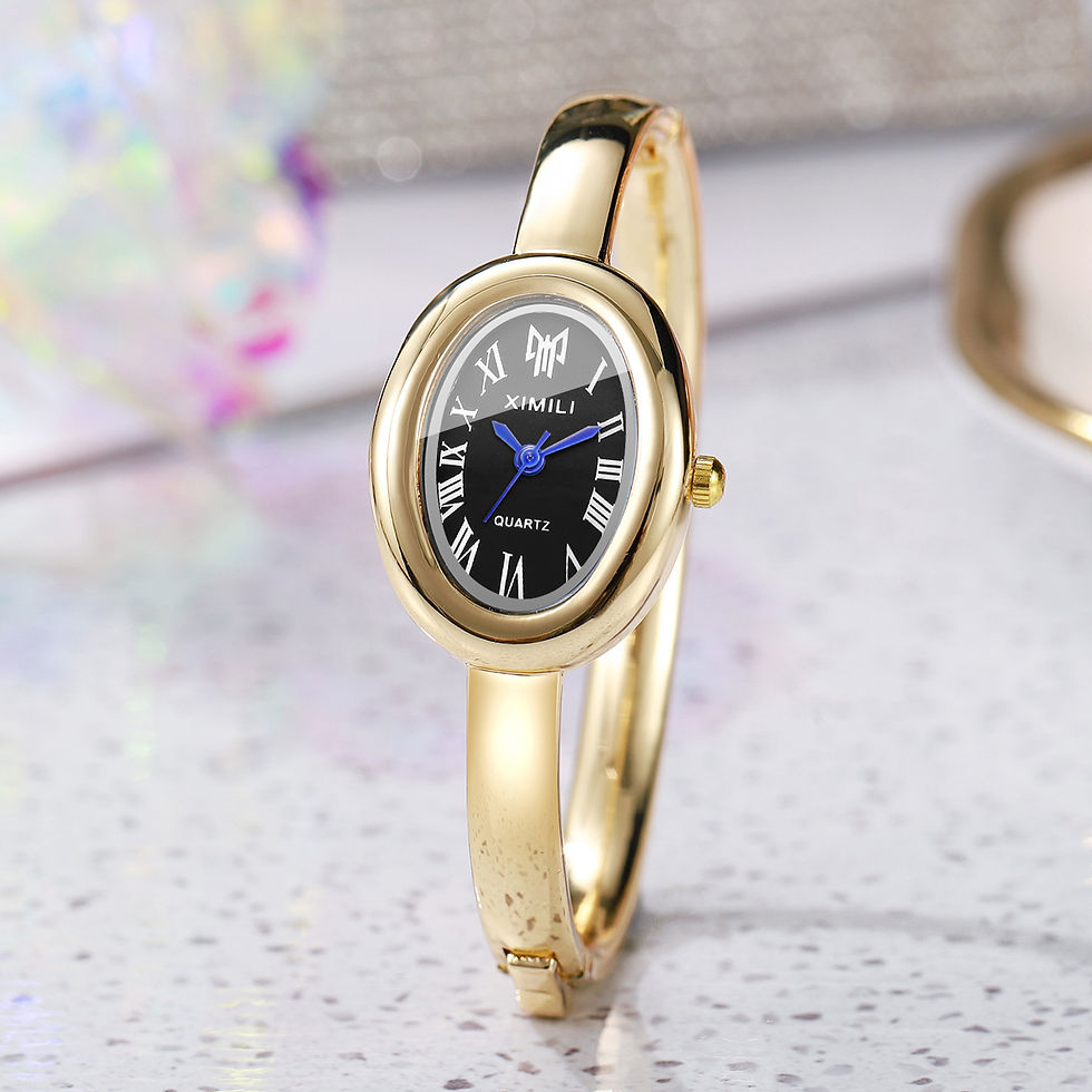 Thumbnail: Elegant Oval Roma Dial Women Quartz Watch Fashion Bracelet Strap Ladies Wristwat