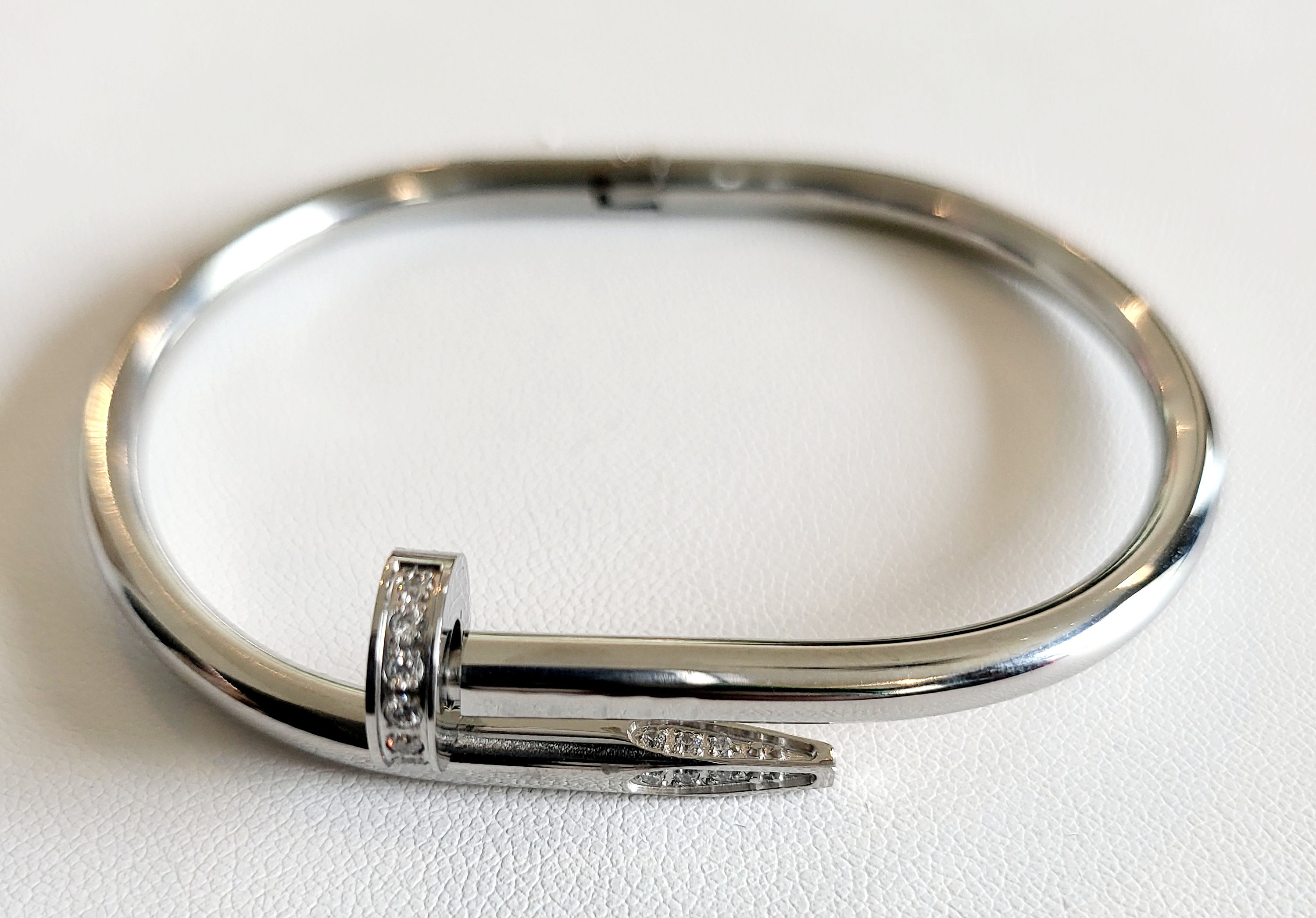 SILVER NAIL BANGLE BRACELET