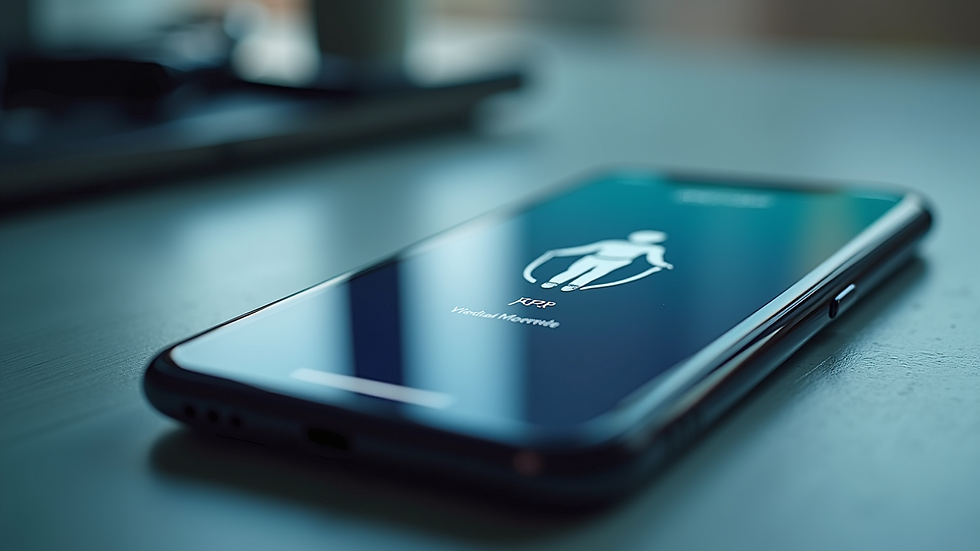 Close-up view of a smartphone displaying a virtual healthcare app