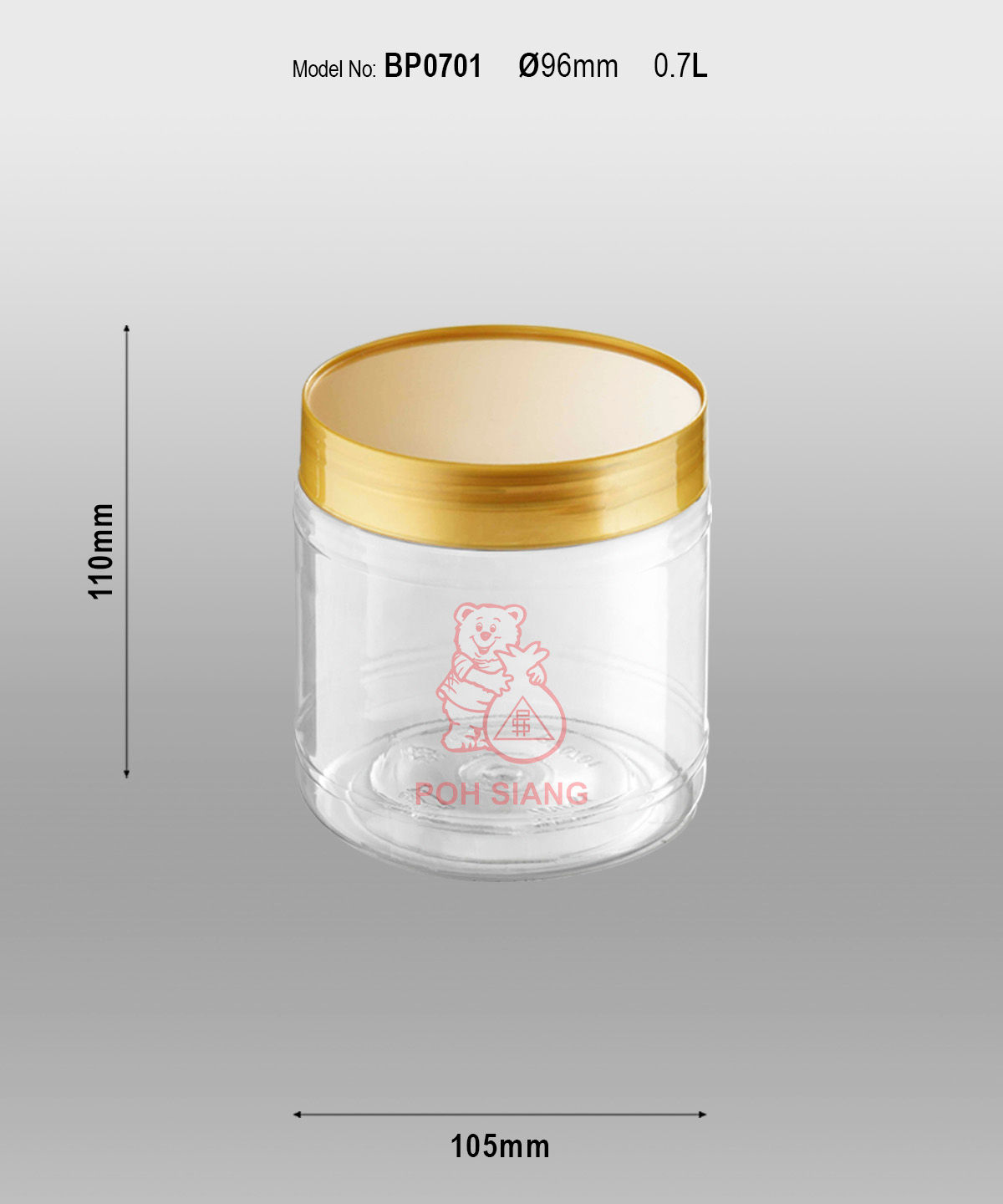 COOKIE JAR - 10CM(W) x 11CM(H) (700ML)