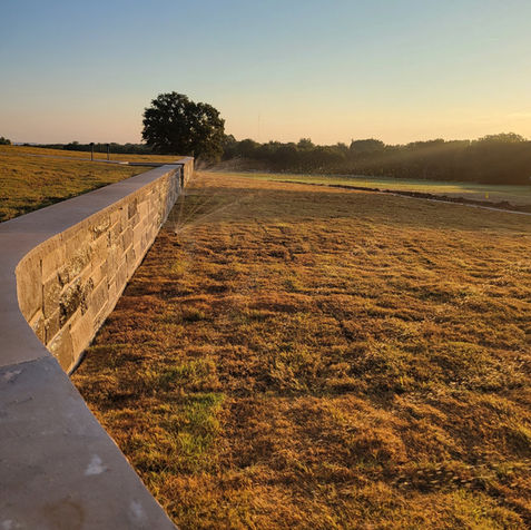 Retaining Wall Install, Stone Retaining Wall