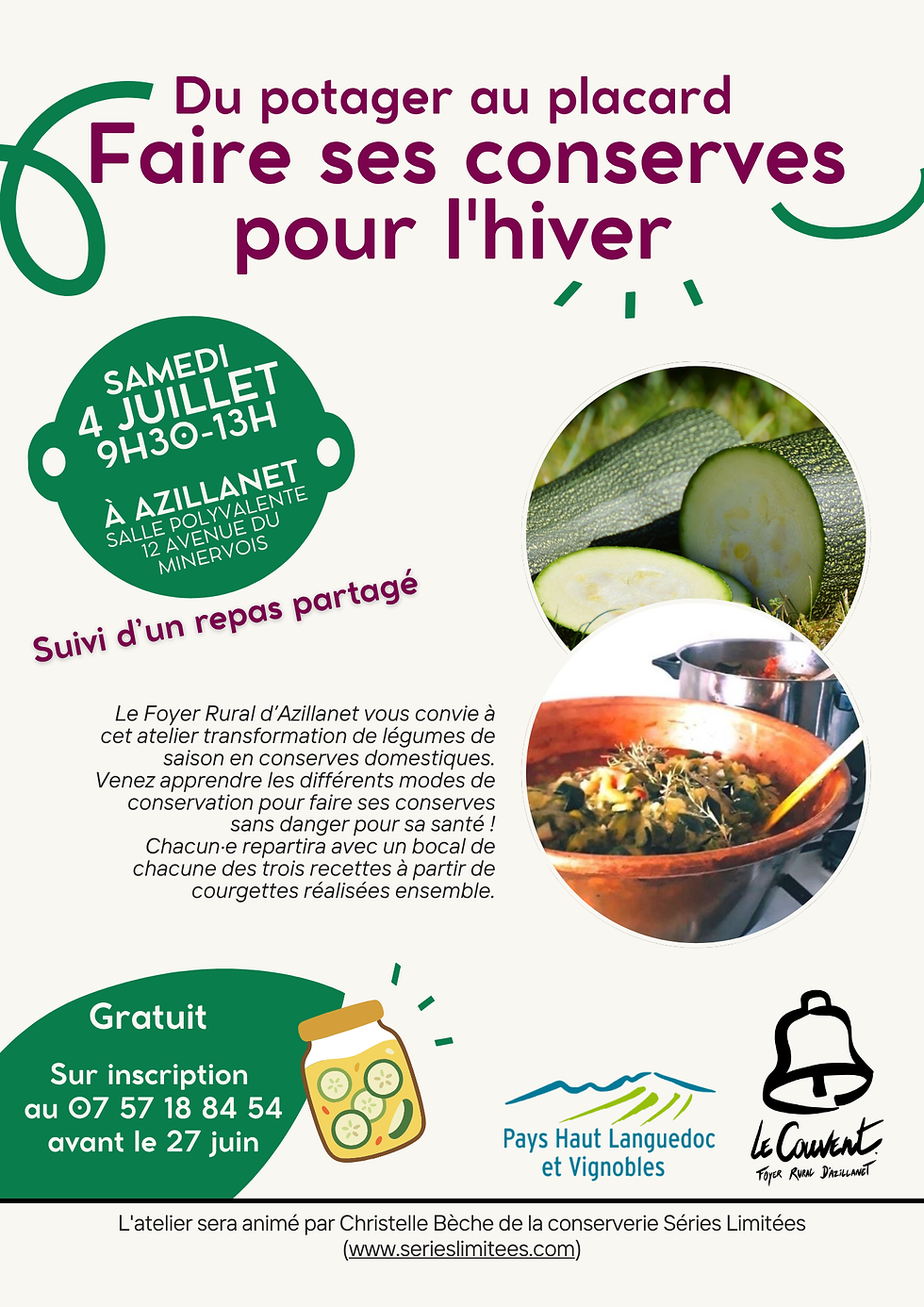 Atelier Conserves pour l'hiver