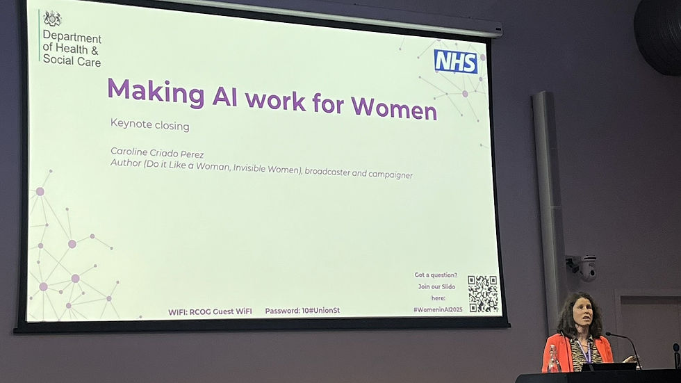 Caroline Criado Perez at the Responsible AI: Women and Healthcare Conference