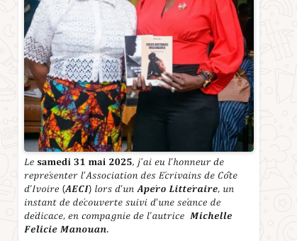 APERO LITTERAIRE AVEC L'AEACI