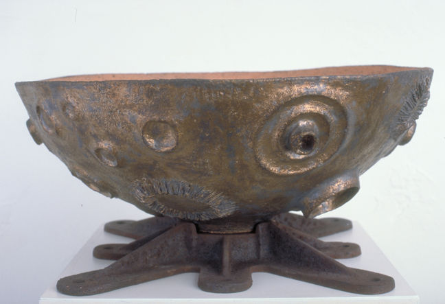 Space Bowl sculpture ceramic manganese iron