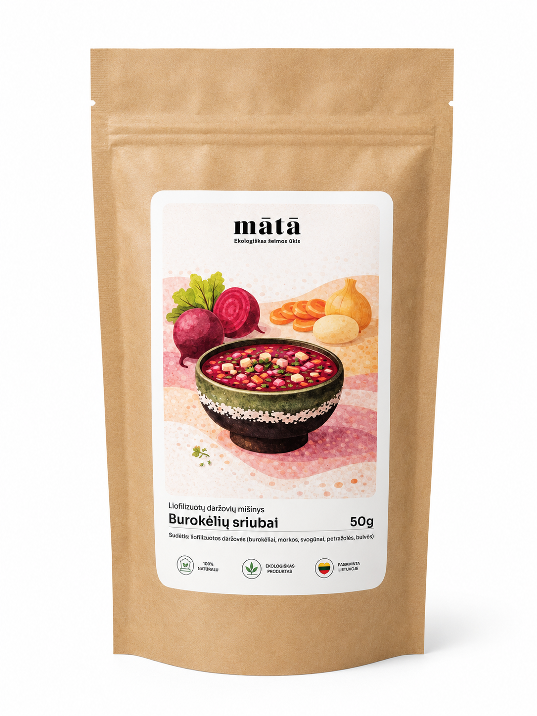 Liofilizuotų daržovių mišinys burokėlių sriubai