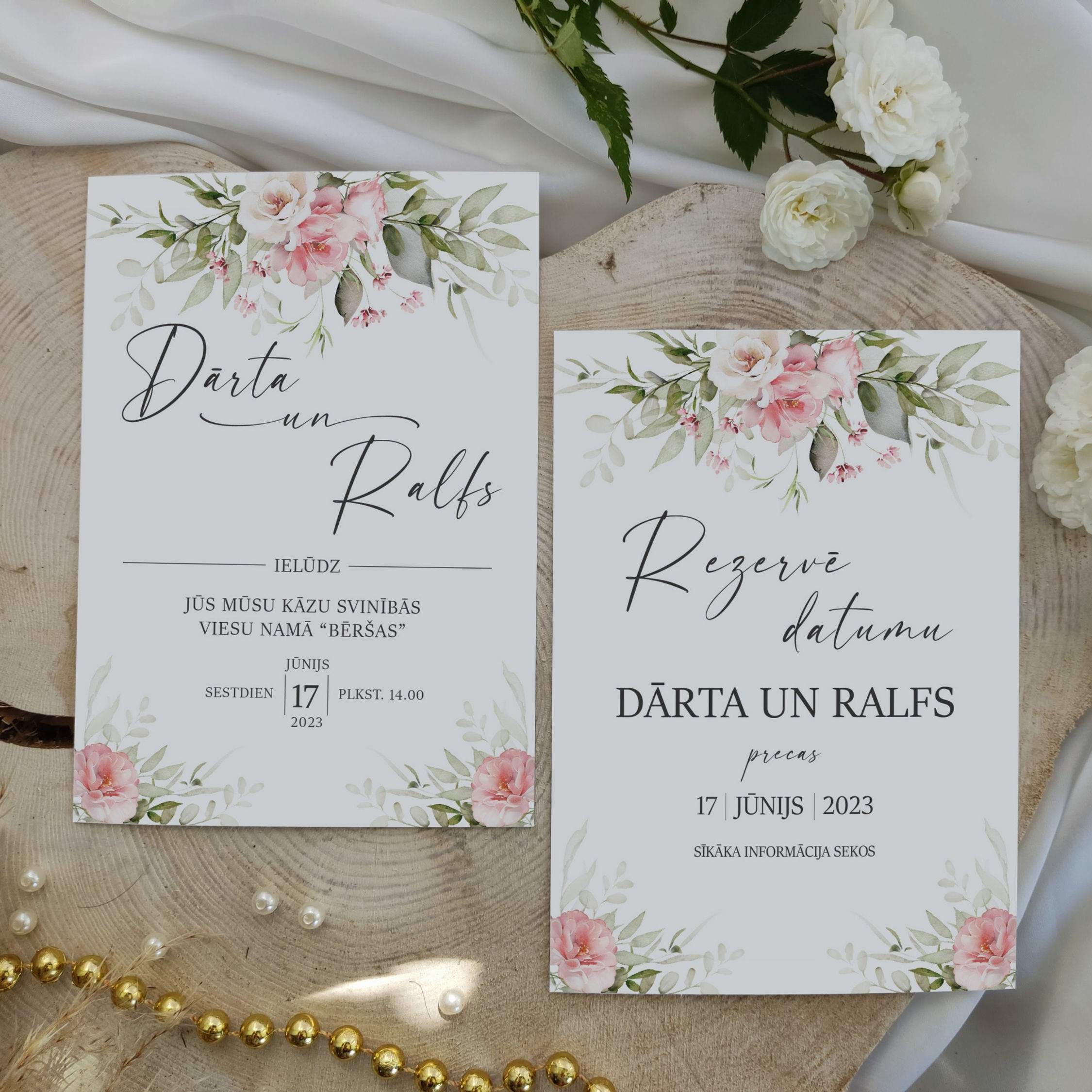 Ielūgums "Rozā ziedi"