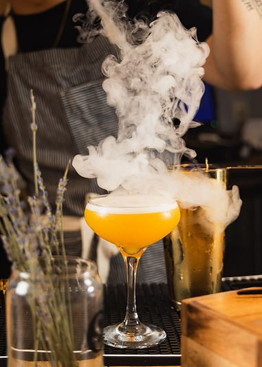 Mango Martini with smoke bubble