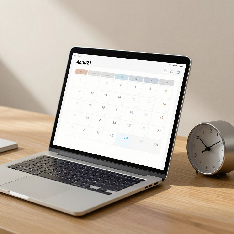 Laptop zeigt Kalender für Terminplanung