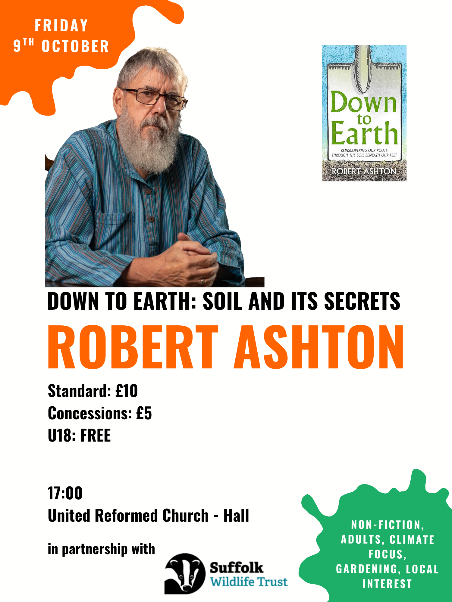 Down to Earth | 17:00 Fri 9 Oct | URC2 - Hall