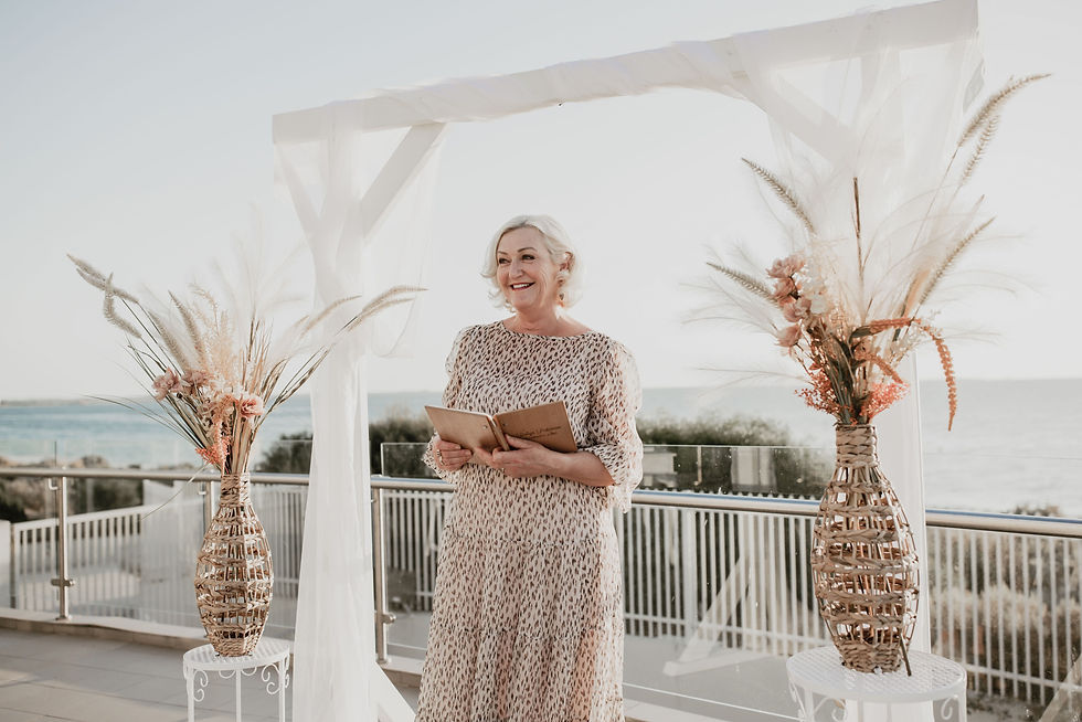 celebrant presenting a wedding ceremony at Coogee Beach Surf Club