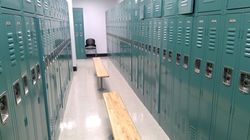 Locker room with benches