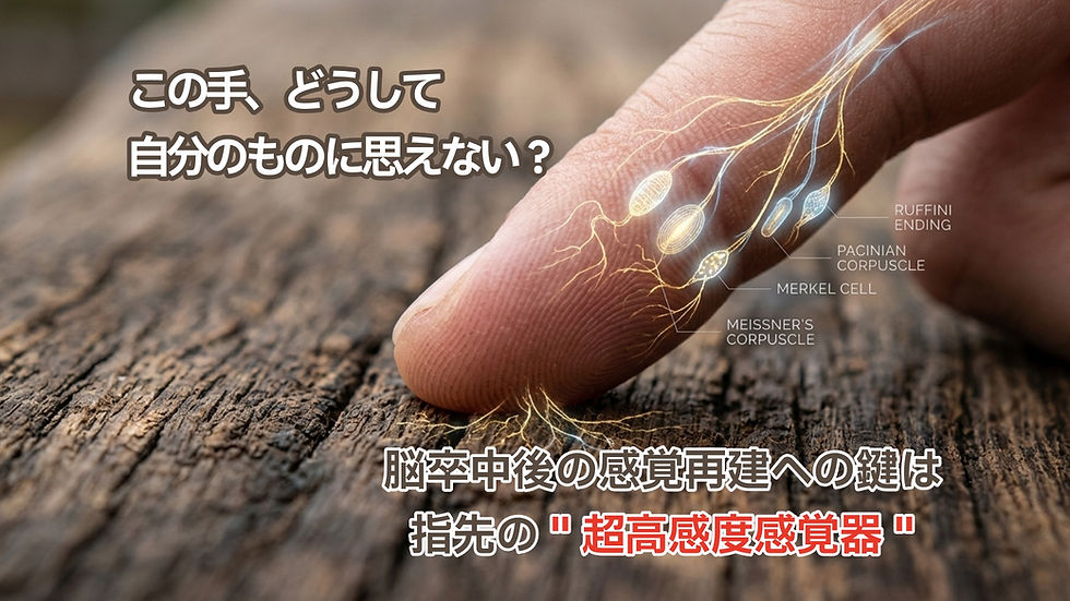 麻痺の手が感覚をキャッチしている様子