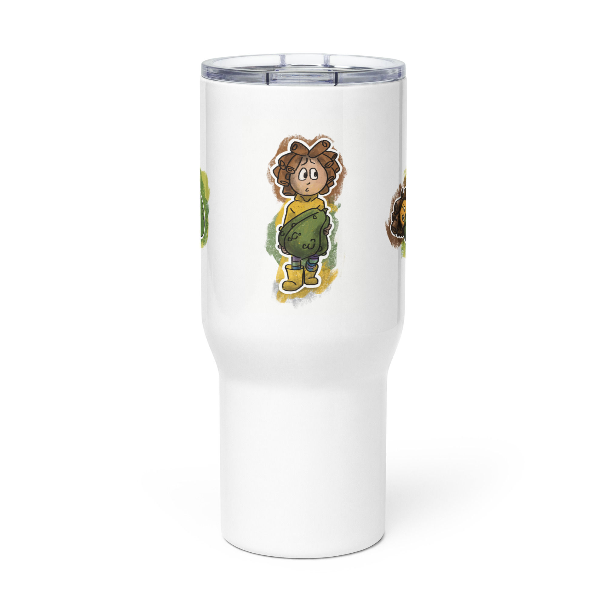 Travel mug with a handle