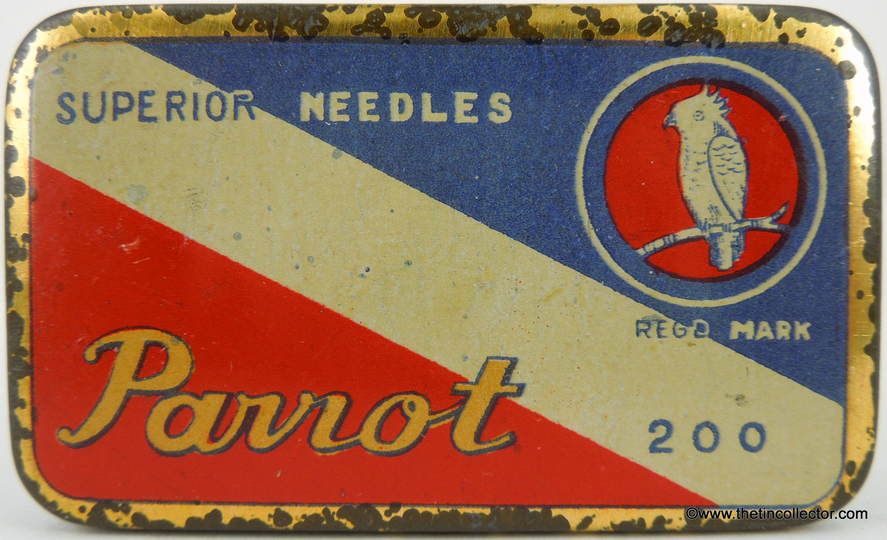 PARROT Gramophone Needle Tin - Striped Version