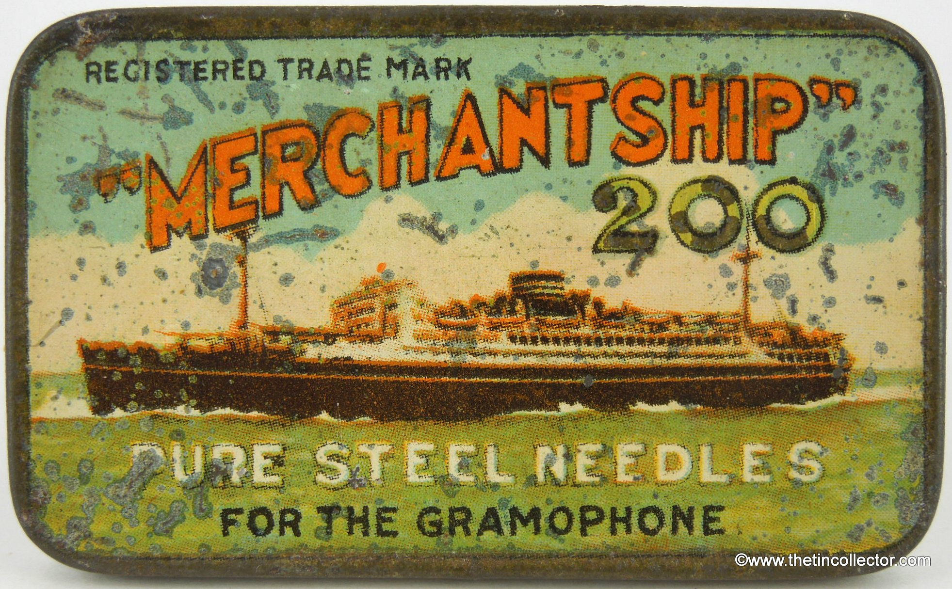 MERCHANT SHIP Gramophone Needle Tin