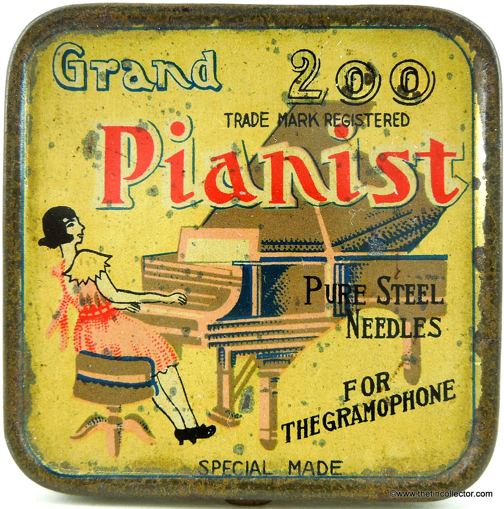 GRAND PIANIST Gramophone Needle Tin