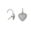 Thumbnail: Silver-Plated Heart Charm Earrings with Frosted Glass Finish