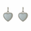Thumbnail: Silver-Plated Heart Charm Earrings with Frosted Glass Finish
