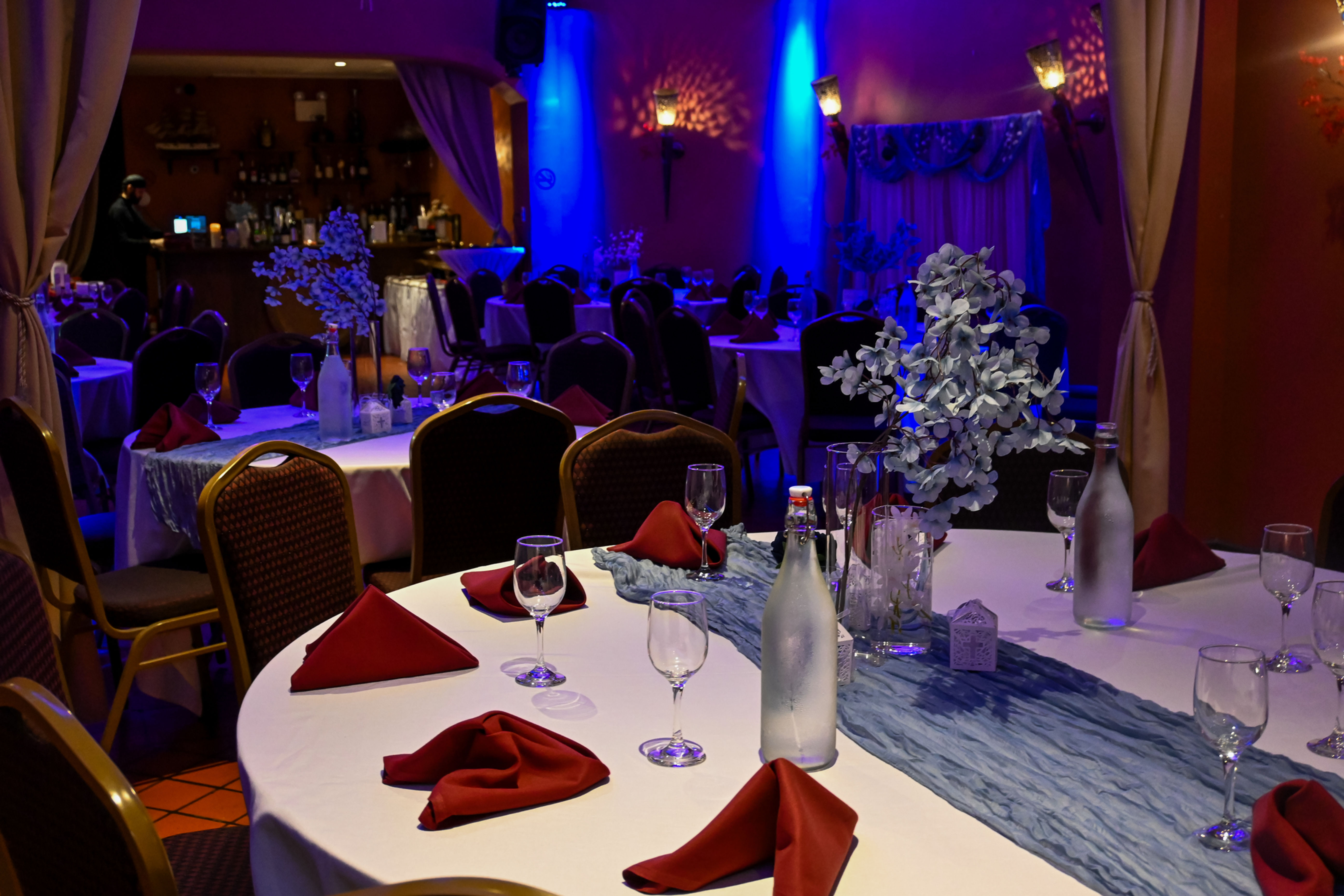 Buffet-style private dining at Jade Eatery & Lounge Forest Hills & Port Washington – elegant setup for group events.