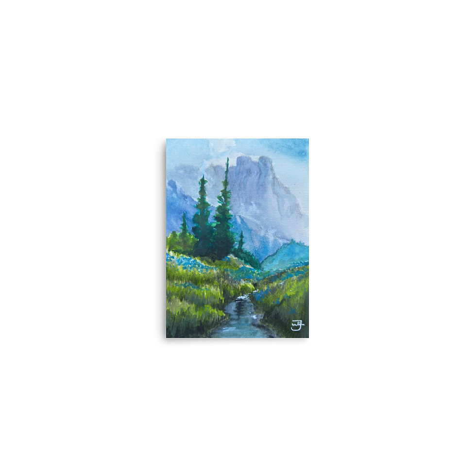 Thumbnail: mountains, pines, landscape art, Art, art print, fine art, modern art, home decor, Jake Zuurbier art, modern art print, matte