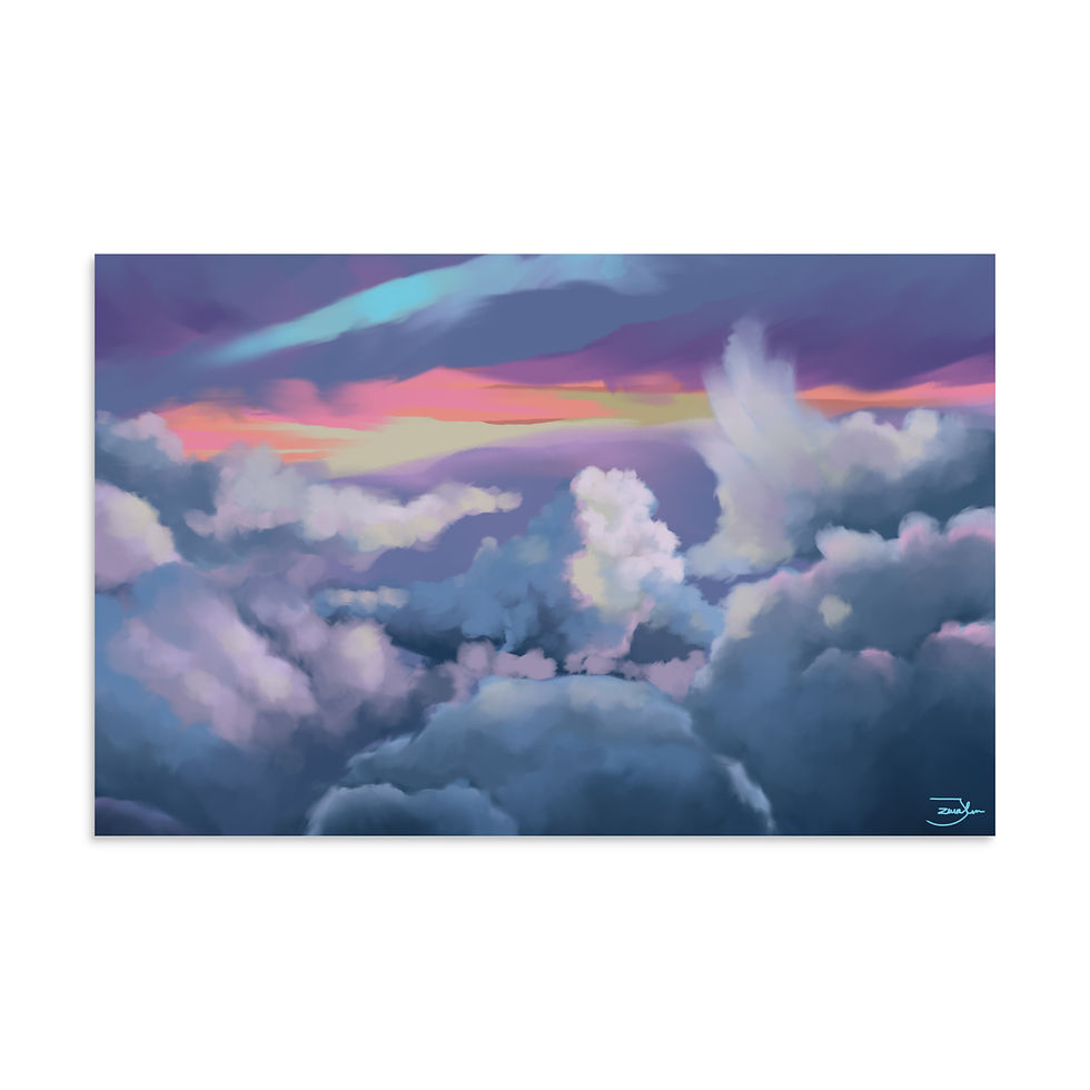 Thumbnail: clouds, sky art, painting, art, art print, fine art, modern art, matte print, Jake Zuurbier art, modern art print, home decor