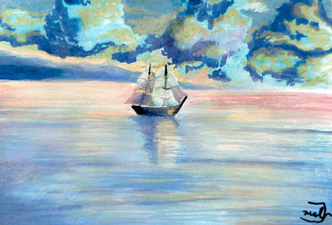 sailboat, sailboat art, old money art, art print, Jake Zuurbier art, lake, pond, sea, italian village, French village, boats, dutch master art, ship, canon fire, sea battle art, old ship, sailing, open ocean, dutch artist, get art prints, original artwork